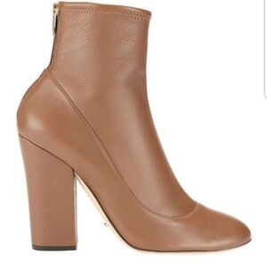SERGIO Rossi Virginia Brown Stretch Leather Ankle Boots Size 37/7